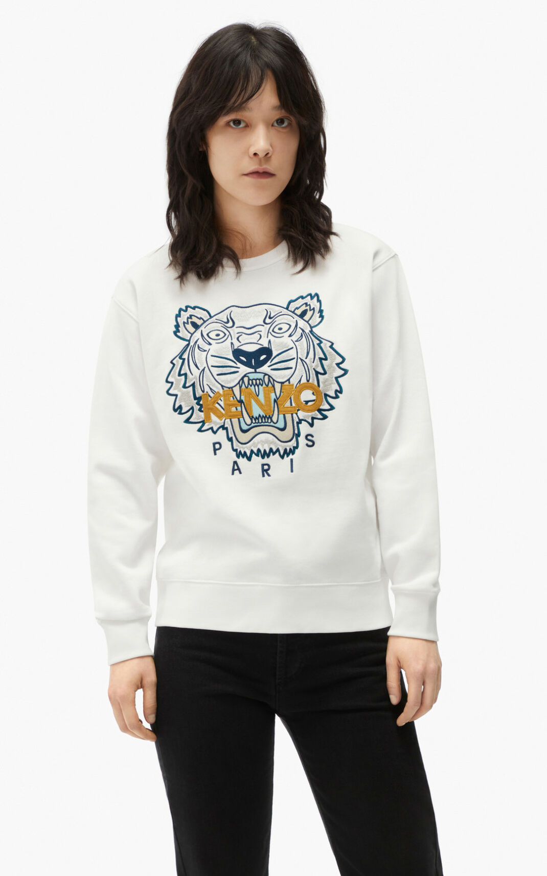 Sudadera Kenzo Tiger Mujer Blancas NWO704869